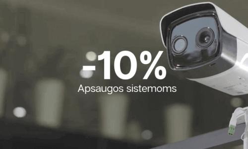 Hikvision apsaugos sistemoms perkant mūsų salonuose taikoma 10% nuolaida