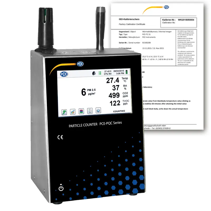 Oro kokybės matuoklis PCE-PQC 22EU su kalibravimo sertifikatu
