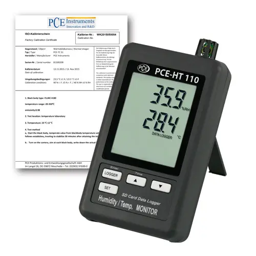 Oro kokybės matuoklis PCE-HT110-ICA su ISO kalibravimo sertifikatu
