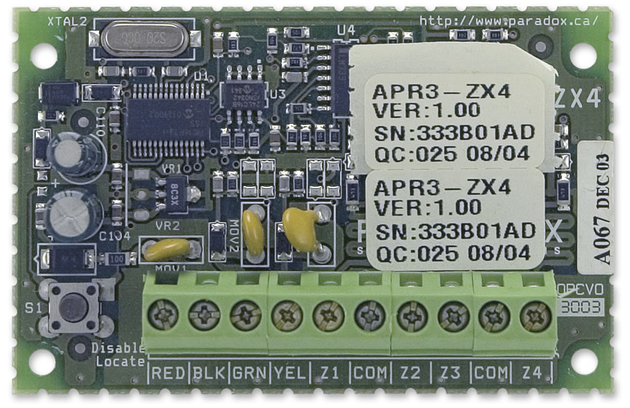 4 zonų išplėtimo modulis PARADOX APR3-ZX4