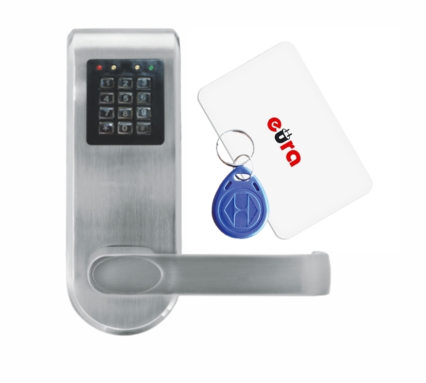 Elektroninė durų spyna su RFID kortelių skaitytuvu ir kodiniu užraktu ELH-72B9 / sidabrinė (valdymo dalis)