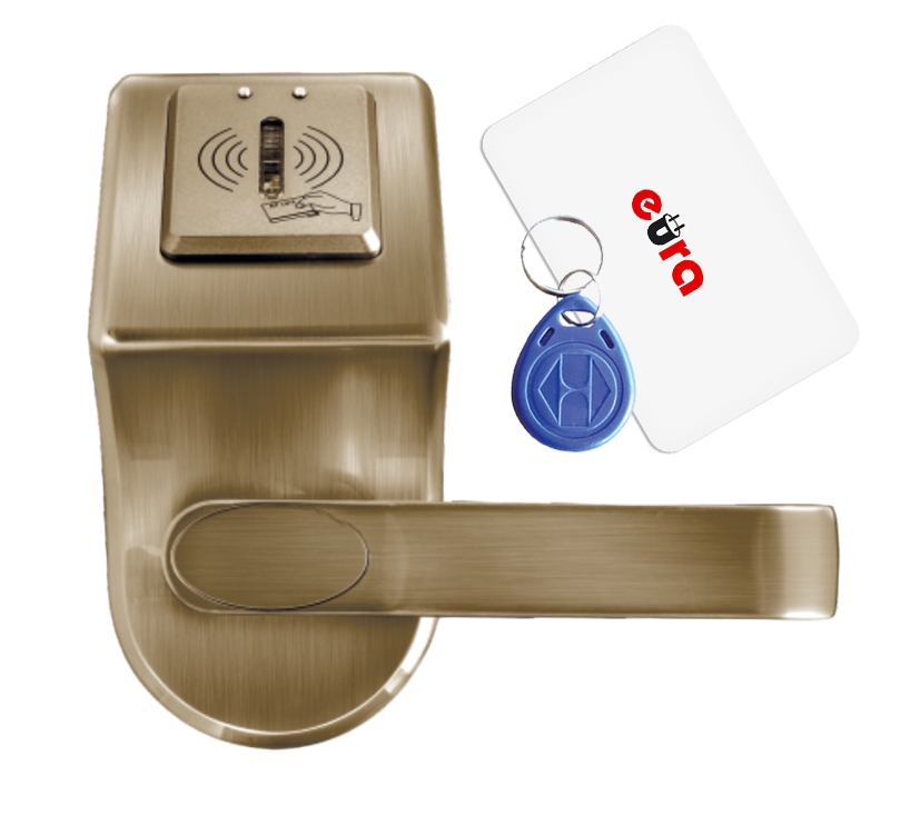 Elektroninė durų spyna su RFID kortelių skaitytuvu ELH-60B9 / ruda (valdymo dalis)