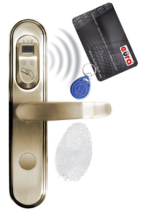 Elektromechaninė durų spyna su RF ID ir piršto antspaudo skaitytuvu ELH-50B9/brass(valdymo dalis)