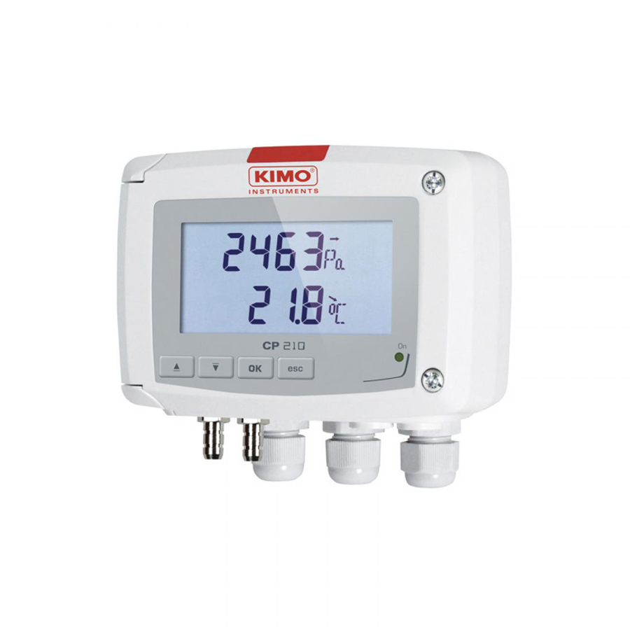 Diferencinio slėgio ir temperatūros jutiklis / siųstuvas KIMO CP 210-R
