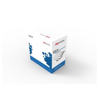 Ryšio kabelis UTP 6E (gysla - 0.53 mm, ritė - 305 m, vidaus) Hikvision DS-1LN6-UE-W