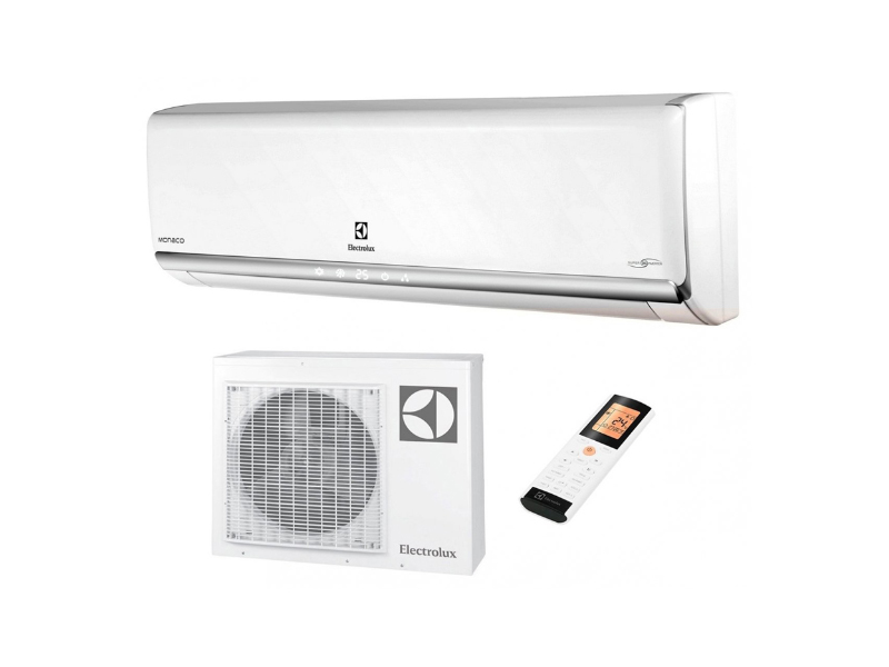 Oro kondicionieriai Electrolux Monaco 
Šios serijos Electrolux oro kondicionieriai pasižymi tolygiu našumu ir elektros sąnaudų valdymu, tiksliu temperatūros palaikymu, žemu triukšmo lygiu. 
Electrolux Monaco oro kondicionieriai skirti darbui individualiuose namuose, butuose, kotedžuose, sodybose, taip pat gali būti montuojami nedidelių biurų patalpose.