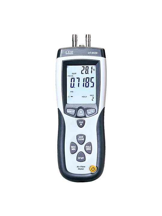 Slėgio ir oro srauto matuoklis CEM DT-8920