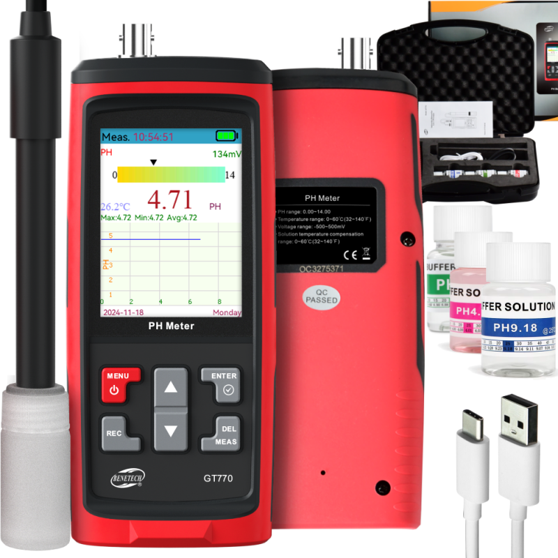 Temperatūros ir pH matuoklis Benetech GT770