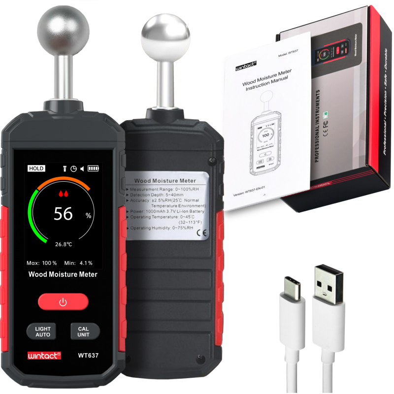 Drėgmės matuoklis medienai Benetech WT637