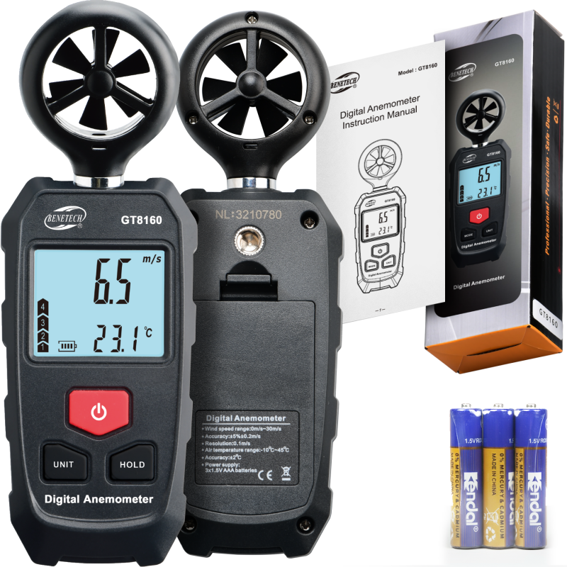 Skaitmeninis anemometras Benetech GT8160