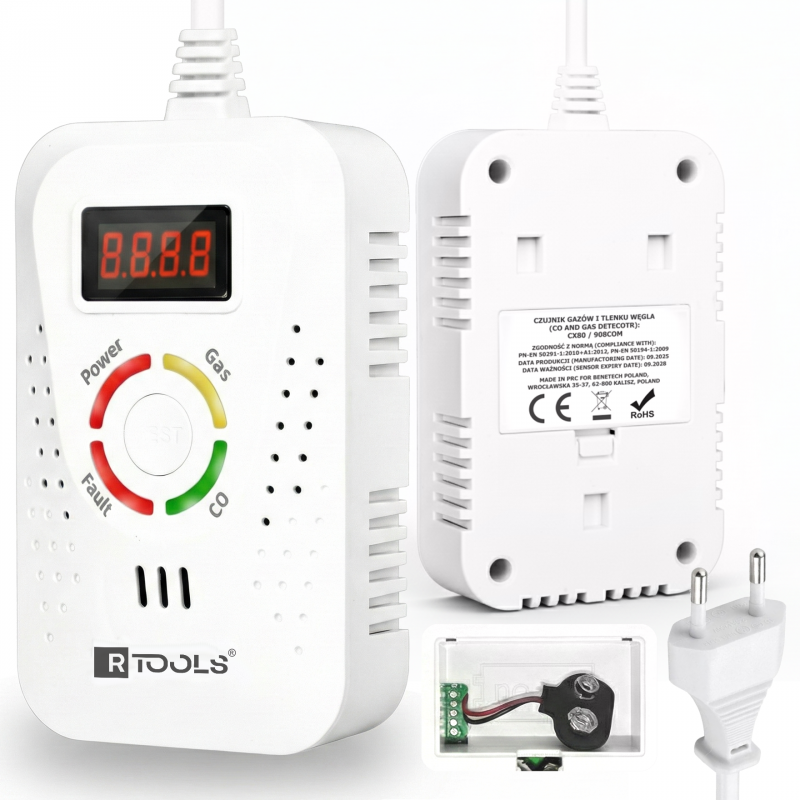 Degiųjų dujų ir anglies monoksido detektorius RTOOLS CX80