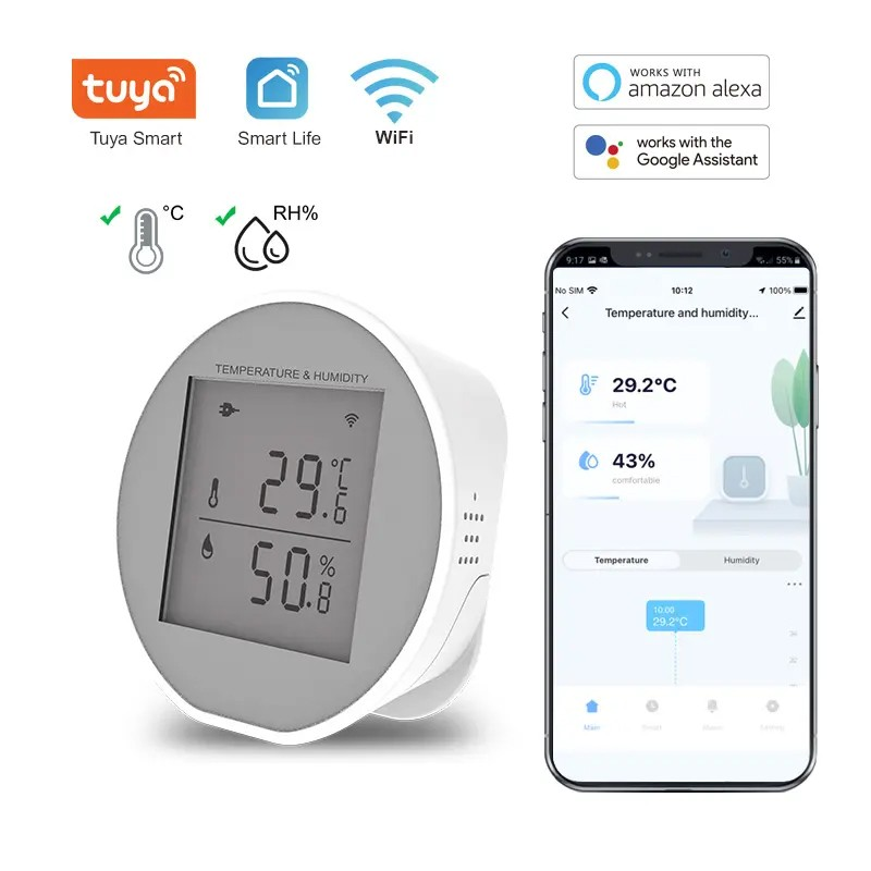 Temperatūros ir drėgmės SMART HOME WIFI jutiklis