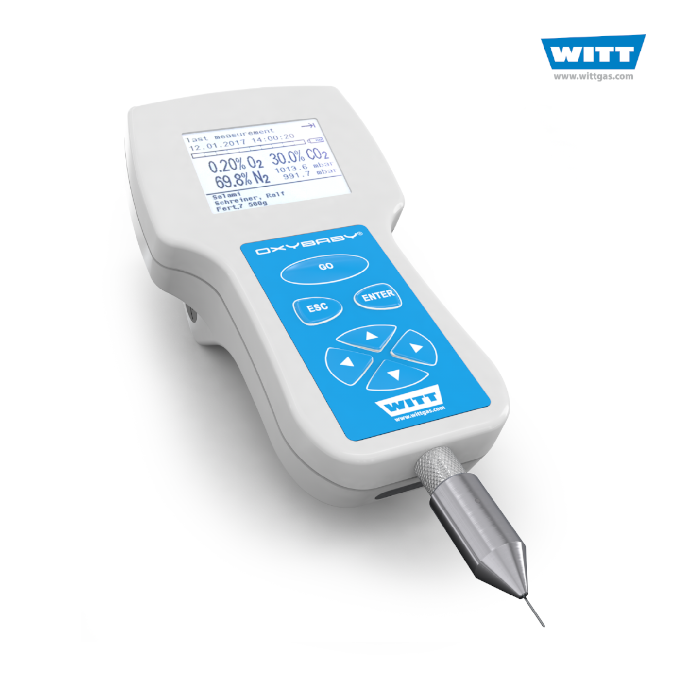 Dujų analizatorius OXYBABY ® 6.0 (O₂ arba O₂/CO₂)
