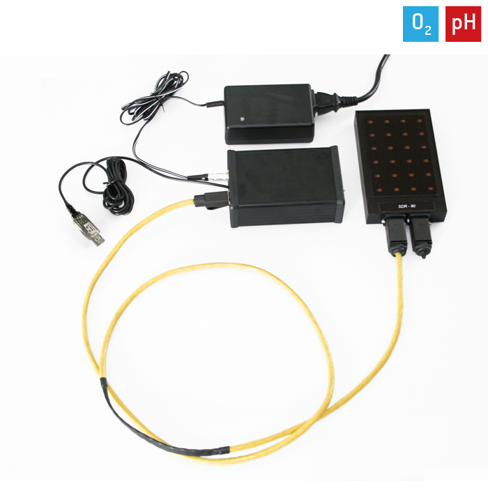 Skaitytuvas neinvaziniam deguonies ir pH aptikimui SDR SensorDish® Reader pagrindinis rinkinys