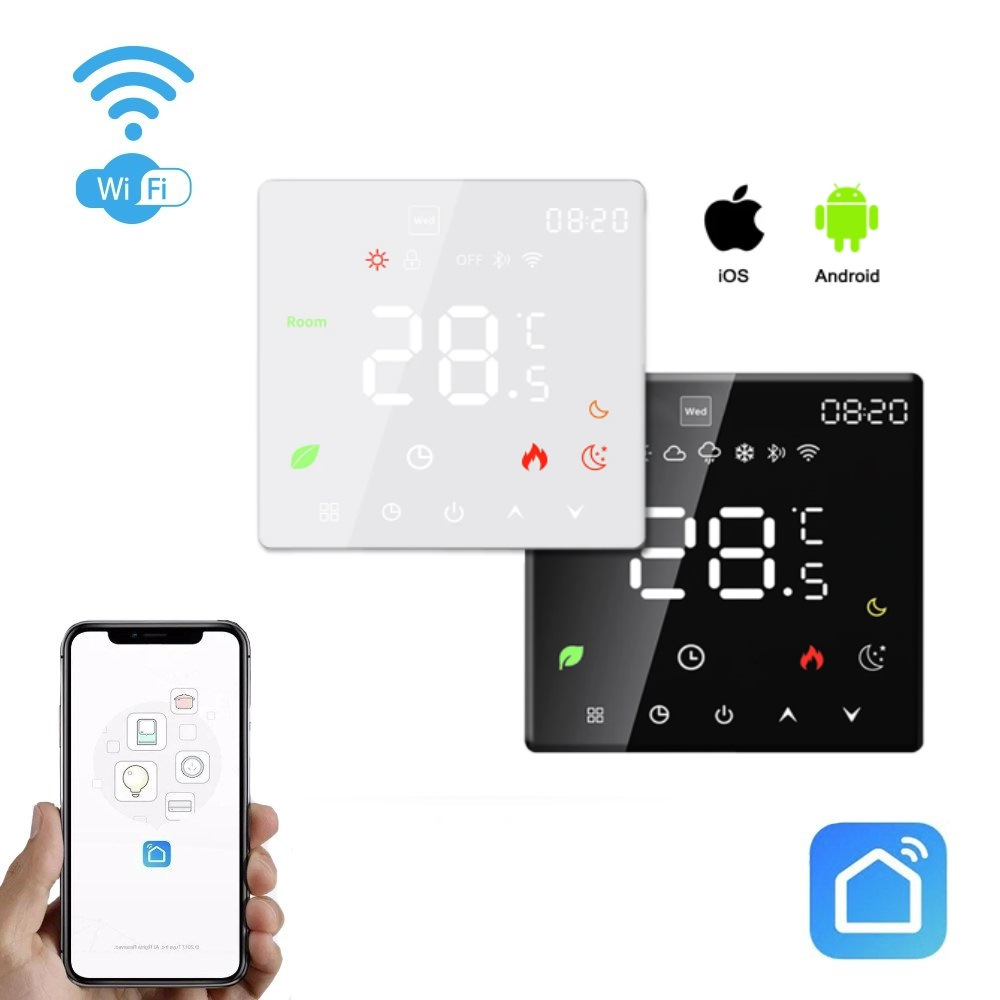 Išmanusis programuojamas termostatas elektrinei šildymo sistemai su Wi-Fi Smart Home