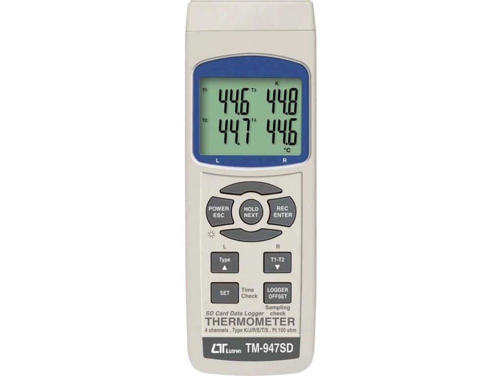 Keturių kanalų termometras su duomenų registratoriumi Lutron TM-947SD