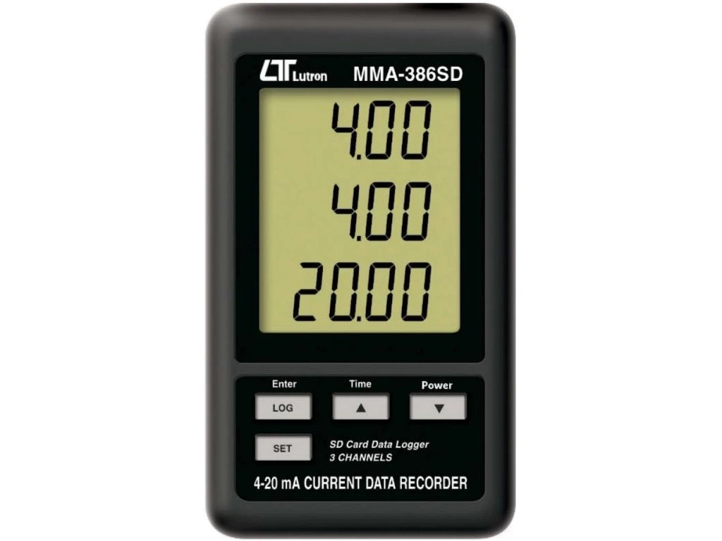 Trijų kanalų 4–20 ma srovės registratorius Lutron MMA-386SD