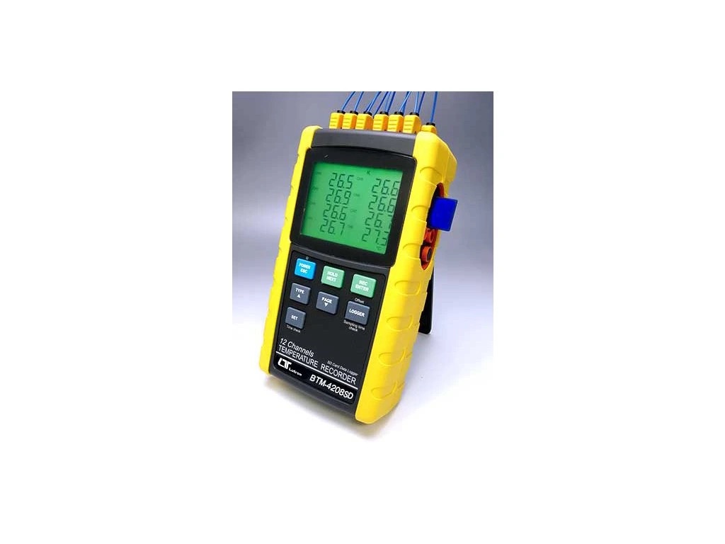 Dvylikos kanalų temperatūros registratorius Lutron BTM-4208SD