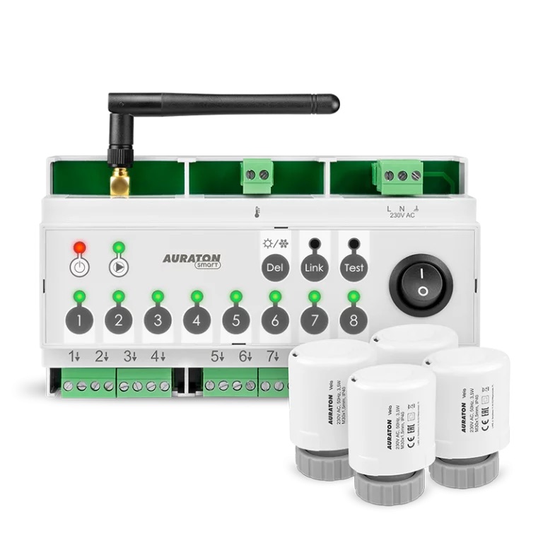 Išmanusis grindinio šildymo valdymas iki 8 zonų AURATON Multizone Controller