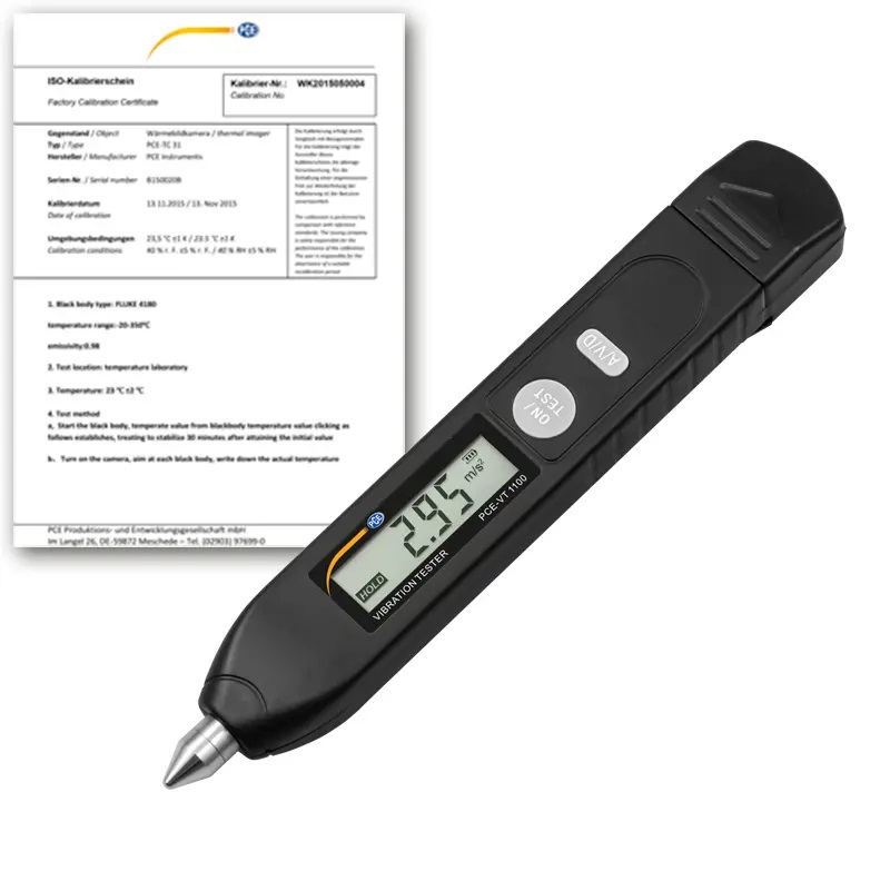 Vibracijos matuoklis PCE-VT 1100-ICA su ISO kalibravimo sertifikatu