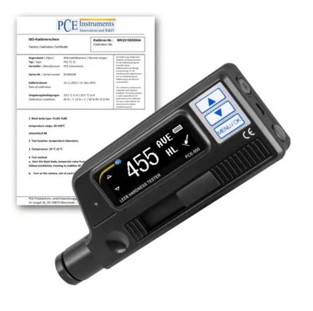 Rankinis metalo kietumo matuoklis PCE-950-ICA su ISO kalibravimo sertifikatu