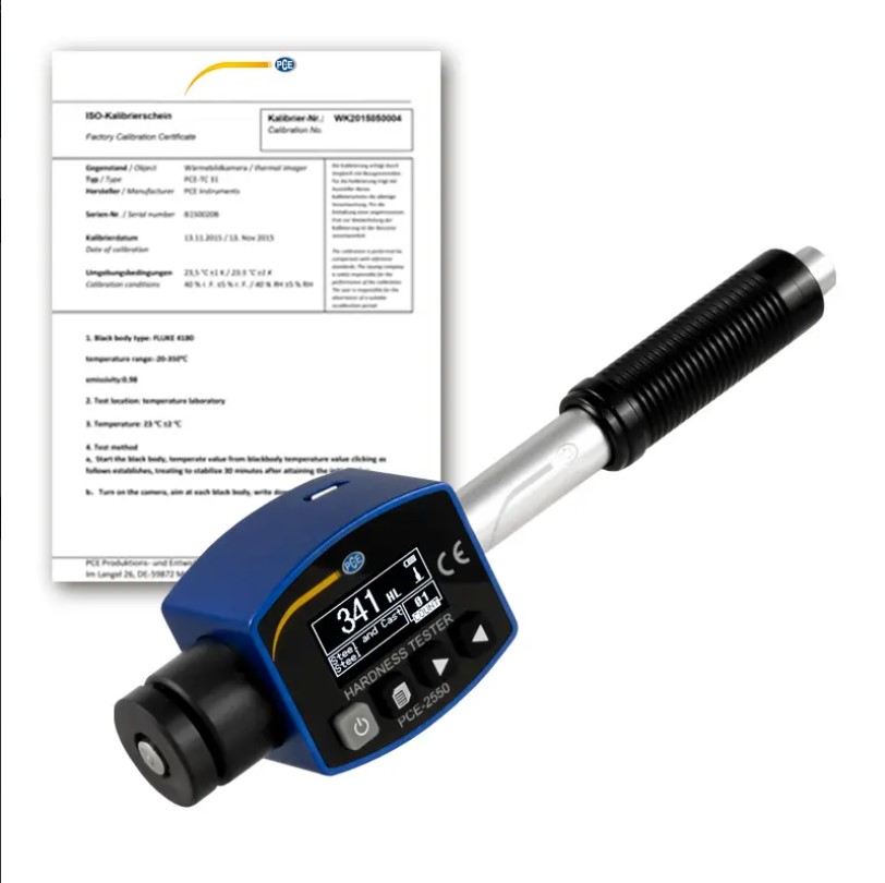 Metalo kietumo matuoklis PCE-2550-ICA su ISO kalibravimo sertifikatu
