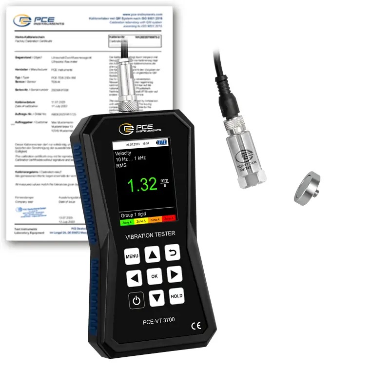 Vibracijos matuoklis PCE-VT 3700-ICA su ISO kalibravimo sertifikatu