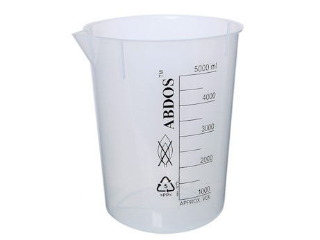 Plastikinis graduotas 5000 ml matavimo indas