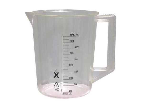 Plastikinis graduotas 1000 ml matavimo indas