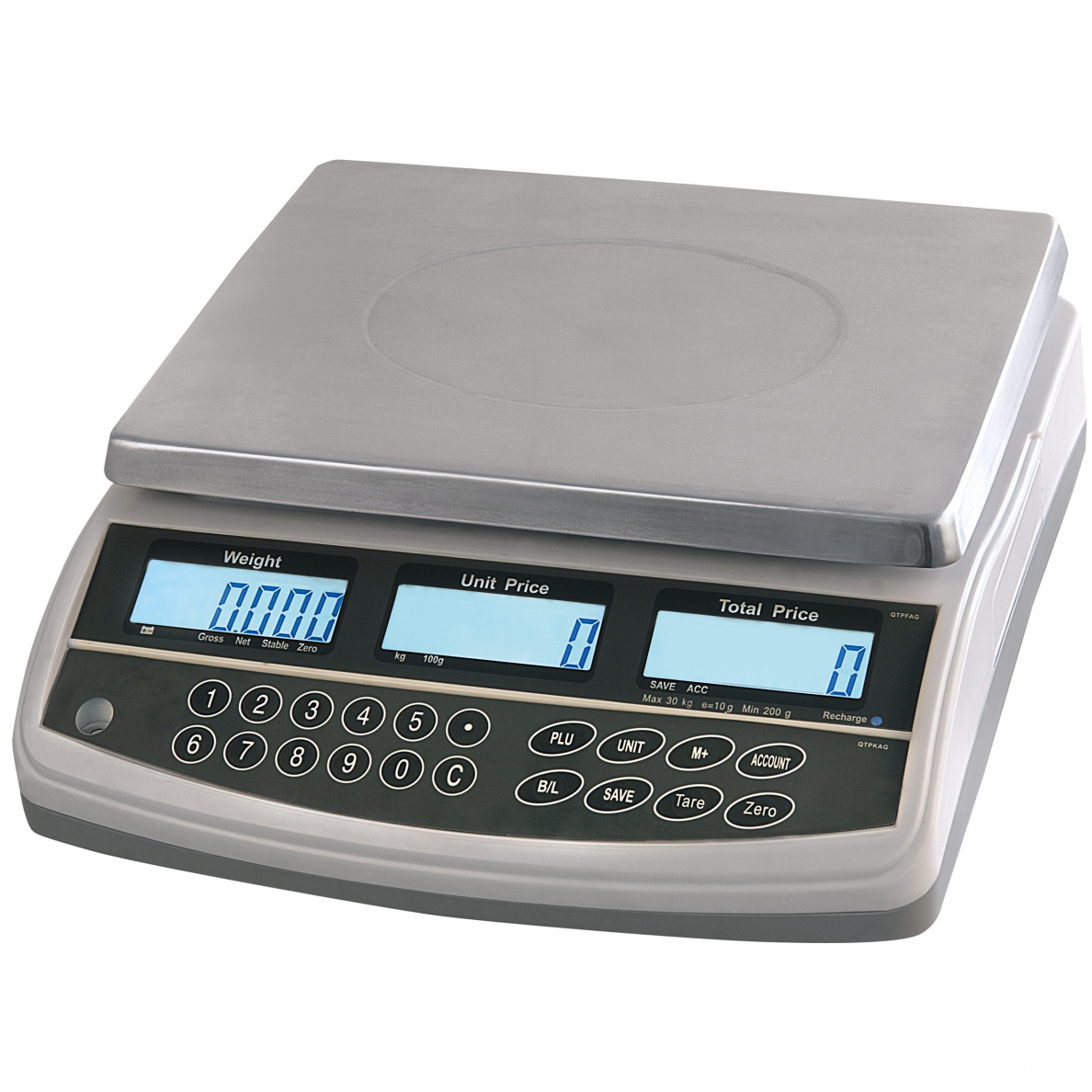 Kainą skaičiuojančios svarstyklės QTP 30 kg