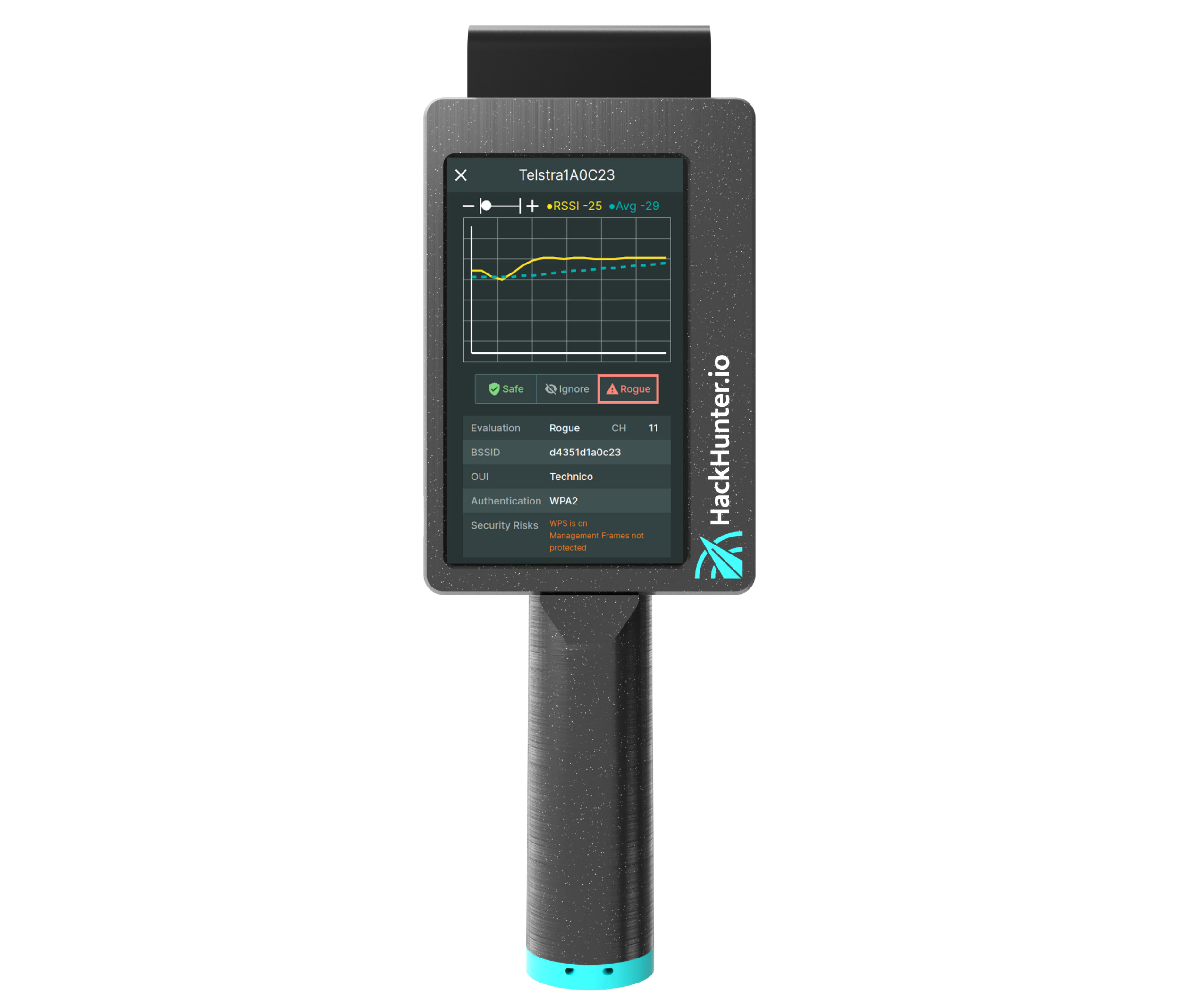 Hackhunter - Pursuit nešiojamasis WiFi seklys