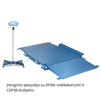 Žemo profilio platforma FLPC-1 su indikatoriumi DFWL 600 kg