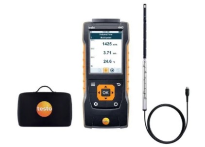 Anemometro komplektas Testo 440 su metrologine patikra 