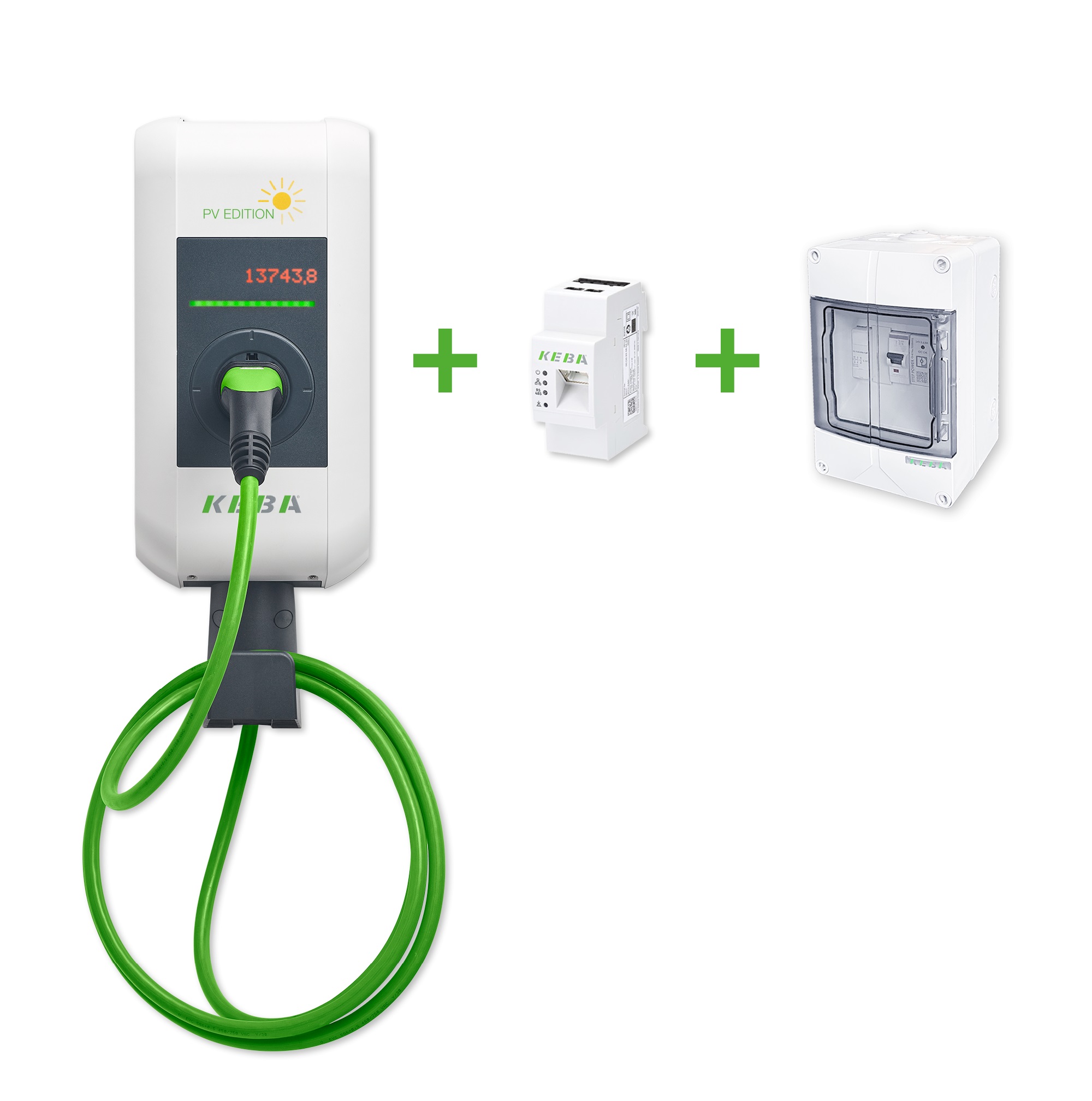 Elektromobilių krovimo stotelės komplektas Keba P30 PV Edition 11 kW