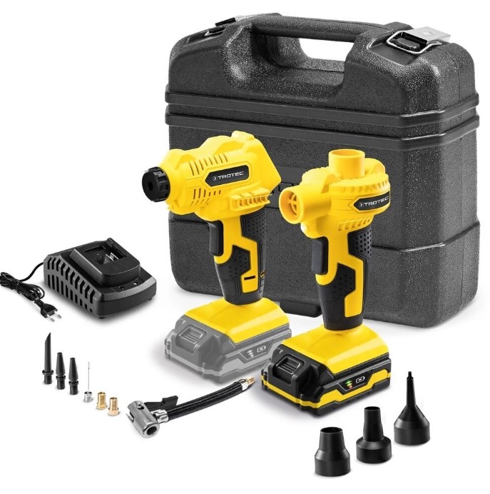 Akumuliatorinis kompresorius Trotec PCPS 11-20V ir akumuliatorinis oro siurblys Trotec PCPS 12-20V