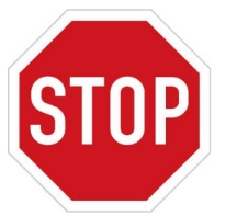 STOP ženklas montuojamas ant užtvaros svirties
