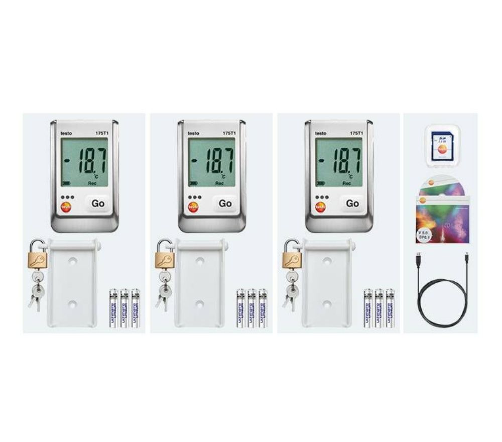 Testo 175 T1 temperatūros duomenų kaupiklių rinkinys