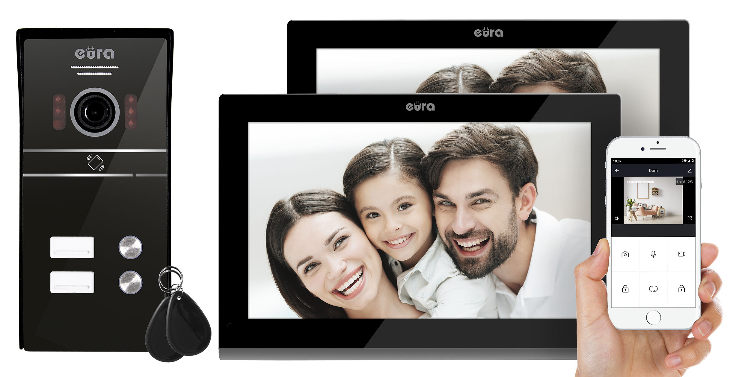Vaizdo domofonas Eura VDP-82C5 Black