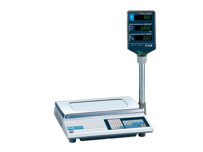 Prekybinės elektroninės svarstyklės CAS AP-M 15 kg. su metrologine patikra