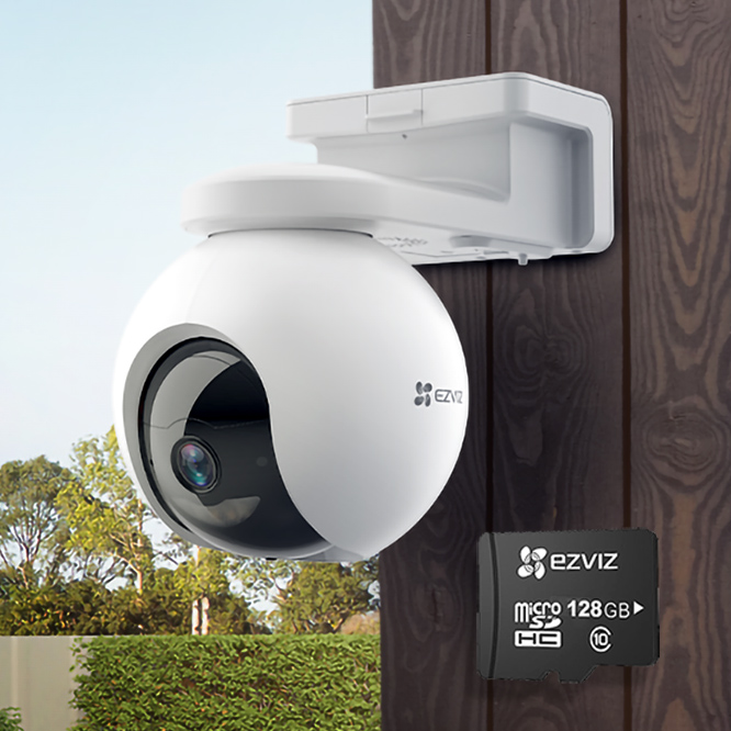 Lauko vaizdo stebėjimo kamera EZVIZ CS-EB8 4G + mikro SD kortelė EZVIZ CS-CMT 128 GB