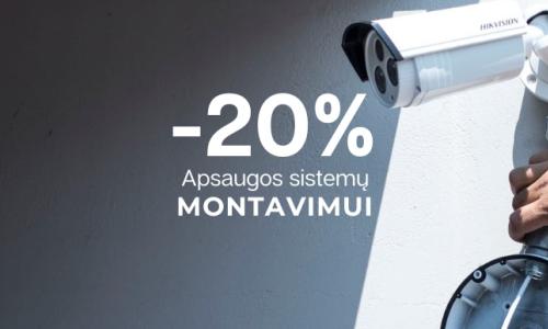 -20% NUOLAIDA vaizdo, apsaugos ir priešgaisrinės signalizacijos montavimui
