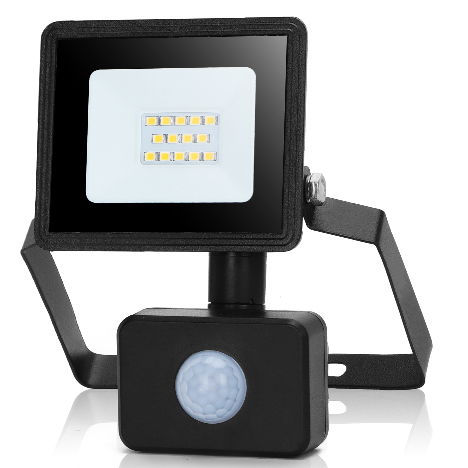 LED lempa su judesio jutikliu 10W 4000K 198442 (juodos spalvos)