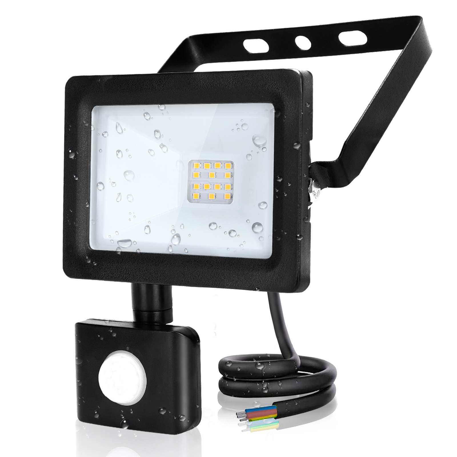 LED lempa su judesio jutikliu 10W 4000K 187880 (juodos spalvos)